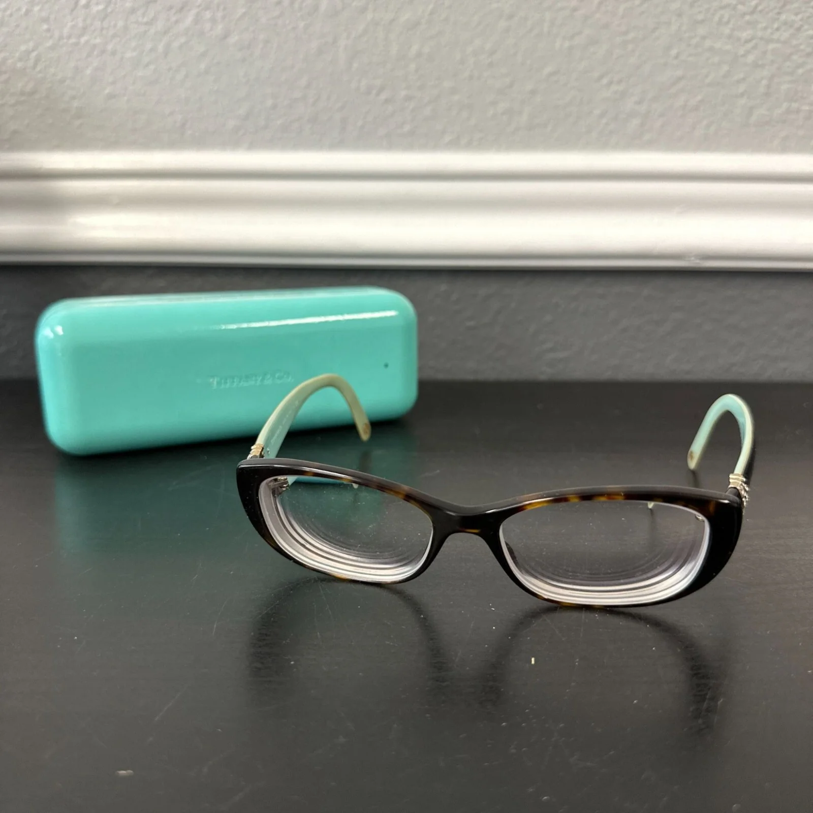 TIFFANY & CO TF2076-B 8134 51mm Brown Havana Blue Eyeglasses Frames Italy